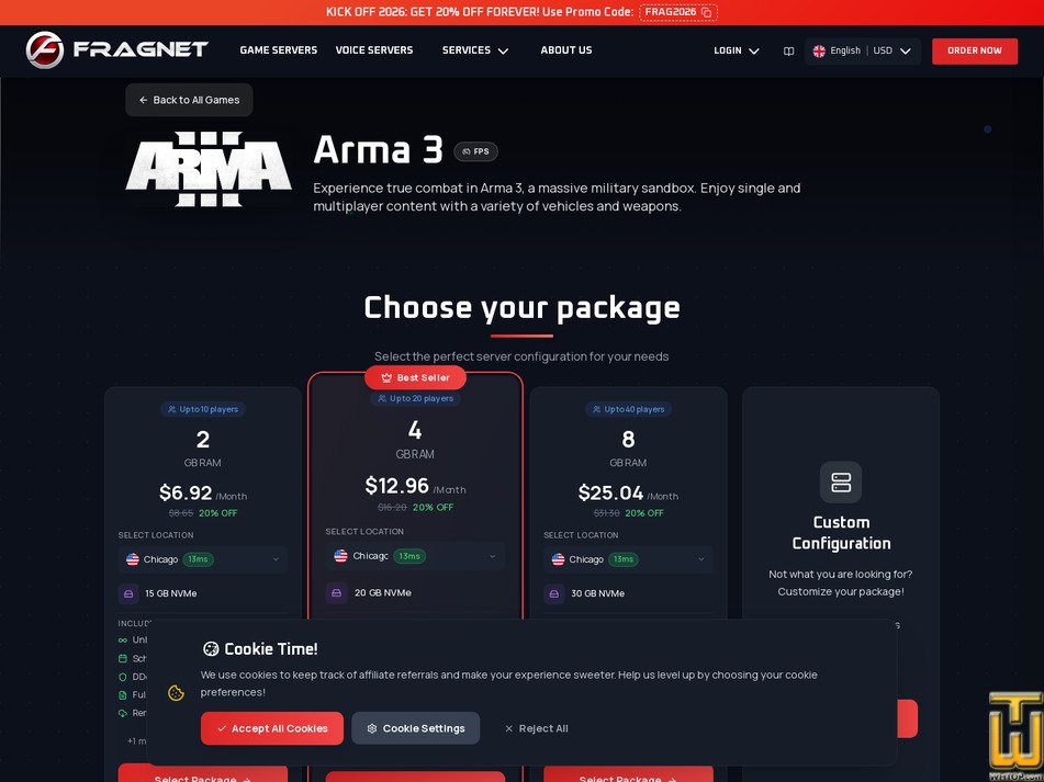 Taken on 27 April, 2026 screenshot of Arma 3 from fragnet.net