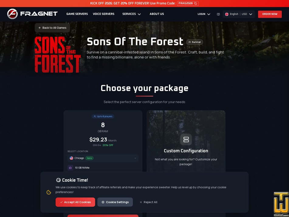 Taken on 27 April, 2026 screenshot of Sons Of The Forest from fragnet.net