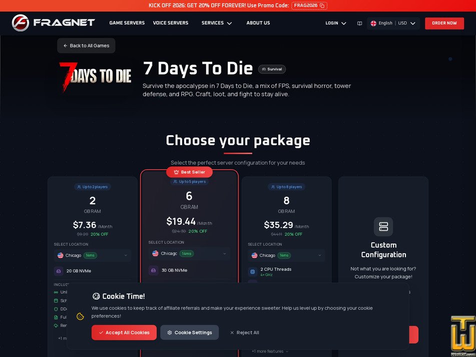 Taken on 27 April, 2026 screenshot of 7 Days To Die from fragnet.net