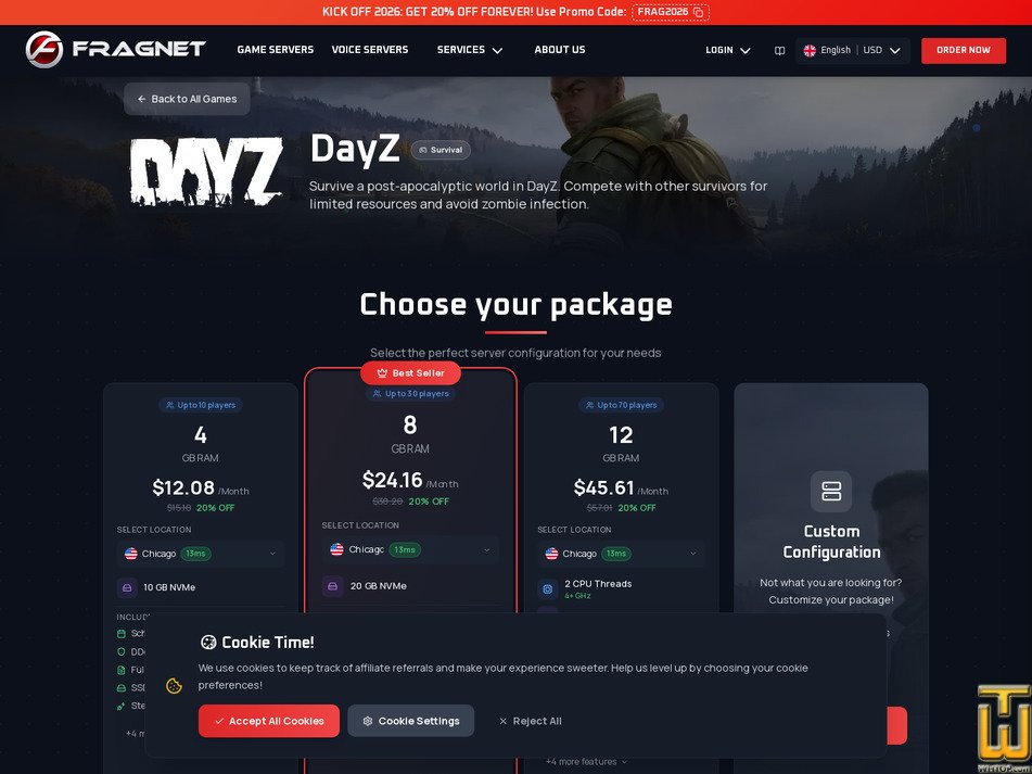 Taken on 27 April, 2026 screenshot of DayZ from fragnet.net