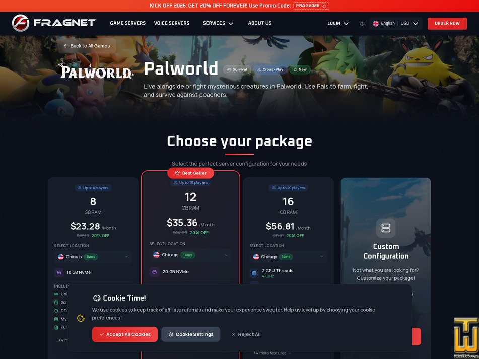 Taken on 27 April, 2026 screenshot of Palworld from fragnet.net