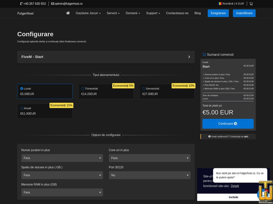 Taken on 11 February, 2026 screenshot of FiveM Start from fulgerhost.ro