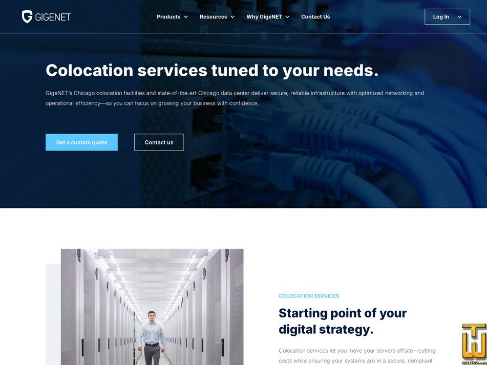 screenshot of 1U 1Gbps from gigenet.com
