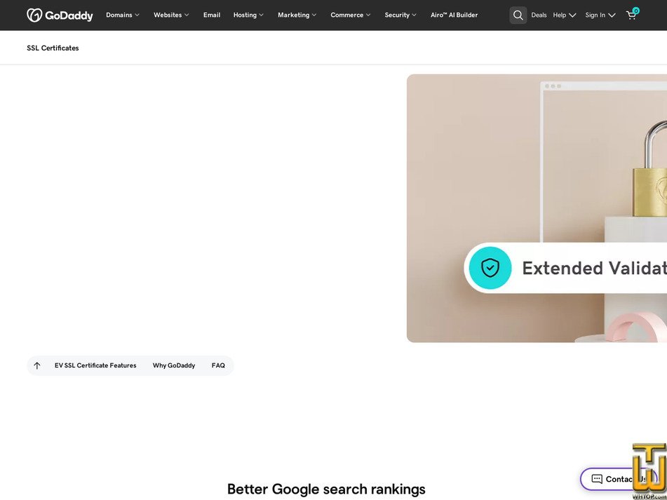 Taken on 11 May, 2026 screenshot of EV SSL Certificate from godaddy.com