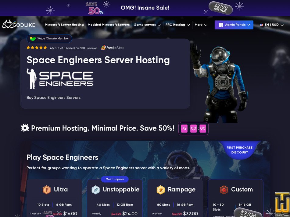Taken on 4 July, 2026 screenshot of Space Engineers from godlike.host