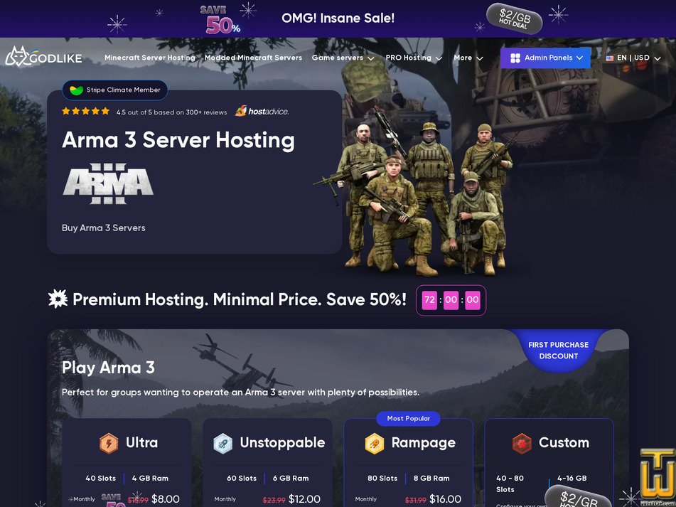 screenshot of Arma 3 from godlike.host