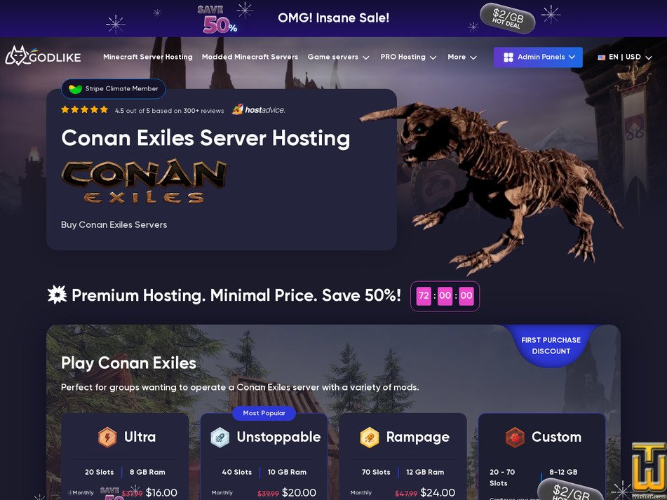 Taken on 4 July, 2026 screenshot of Conan Exiles from godlike.host