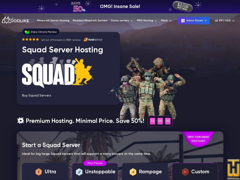 Taken on 4 July, 2026 screenshot of Squad from godlike.host