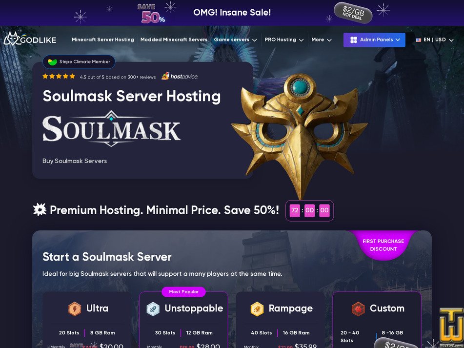 Taken on 4 July, 2026 screenshot of Soulmask from godlike.host