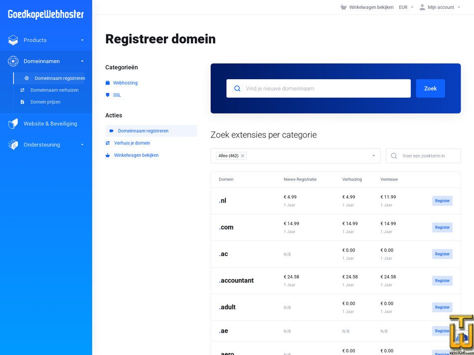 Taken on 11 August, 2026 screenshot of .com from goedkopewebhoster.nl