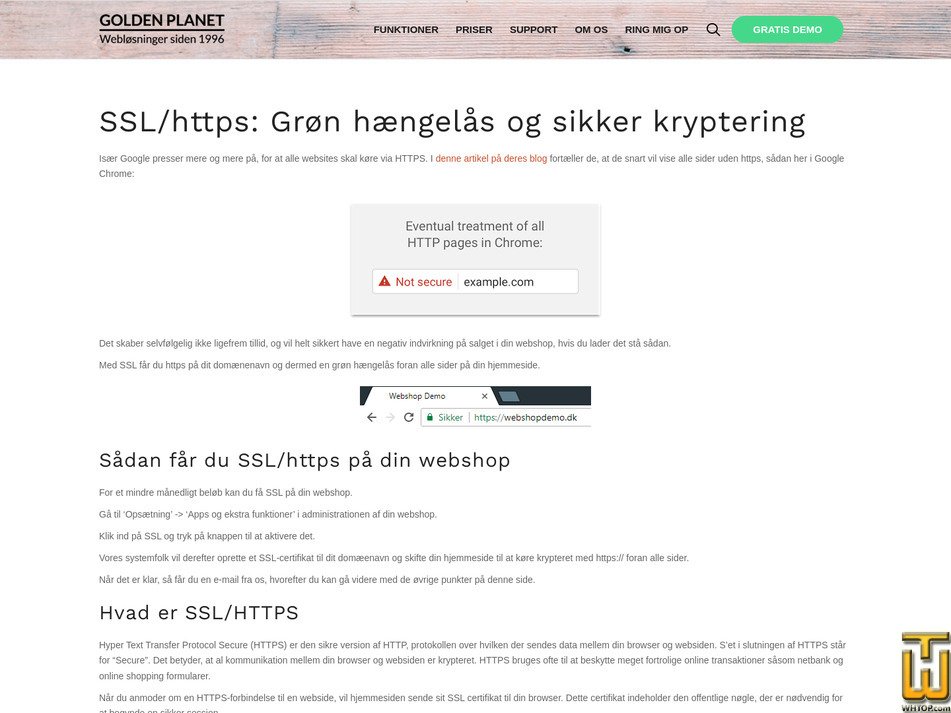 screenshot of SSL Certificate from goldenplanet.dk