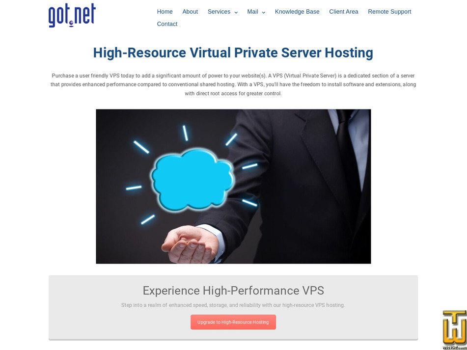 screenshot of VPS Hosting from got.net