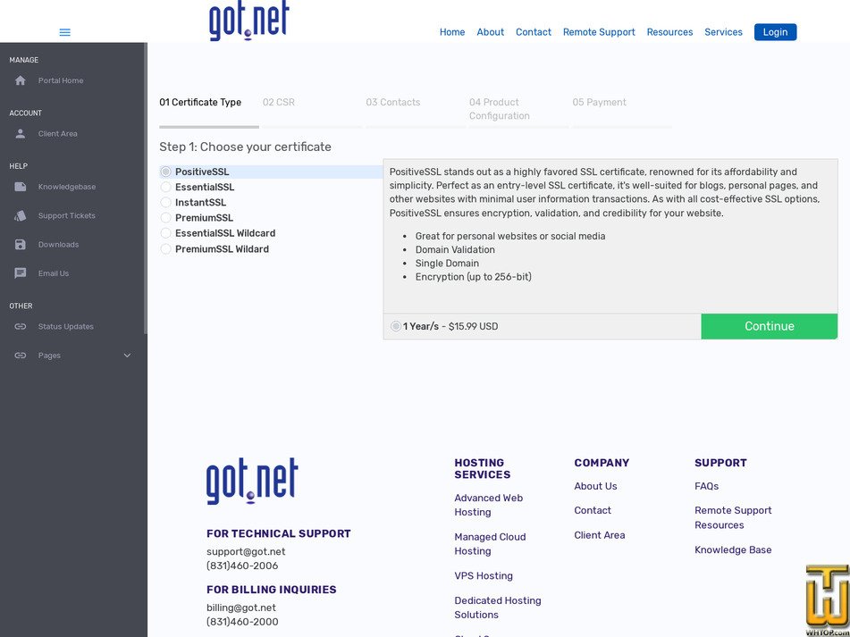 Taken on 18 September, 2026 screenshot of PositiveSSL from got.net