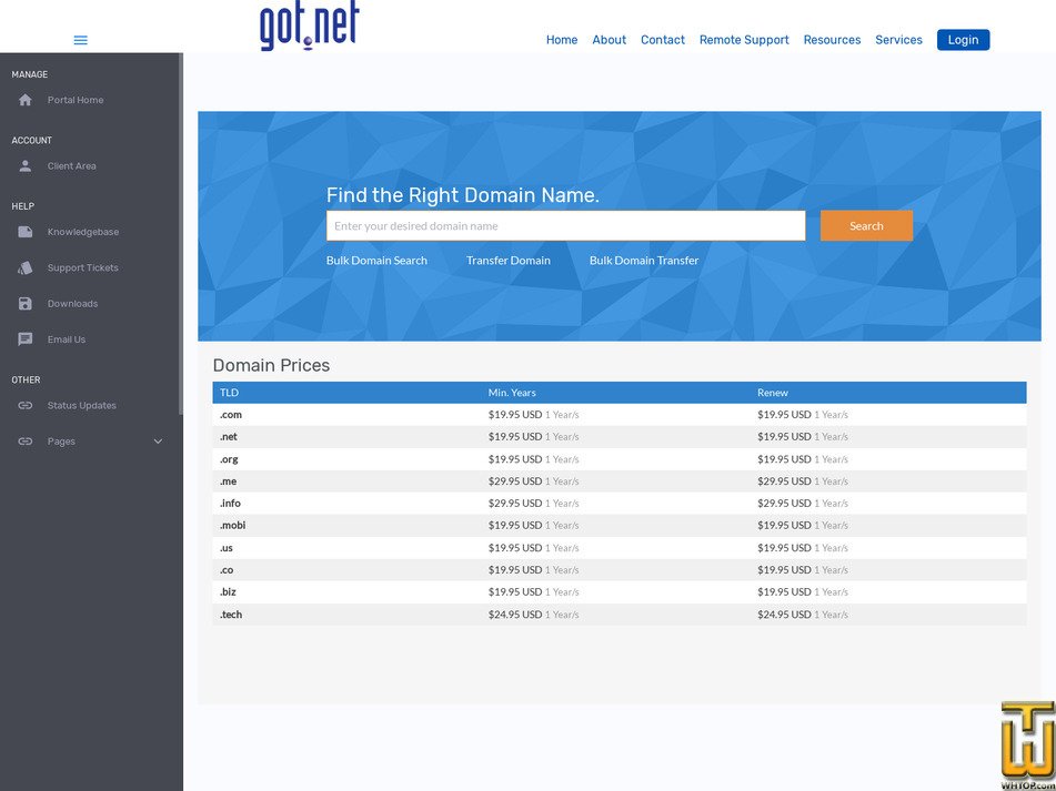 screenshot of .COM from got.net