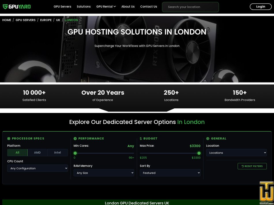 Taken on 2 August, 2026 screenshot of 2x Intel Xeon Gold 6230 2x NVIDIA Tensor A30 - PID 1841 London from gpuyard.com