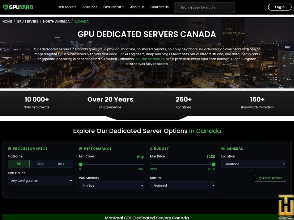 Taken on 2 August, 2026 screenshot of Intel Xeon Silver 4116 Tesla P4 - PID 1850 Montreal from gpuyard.com