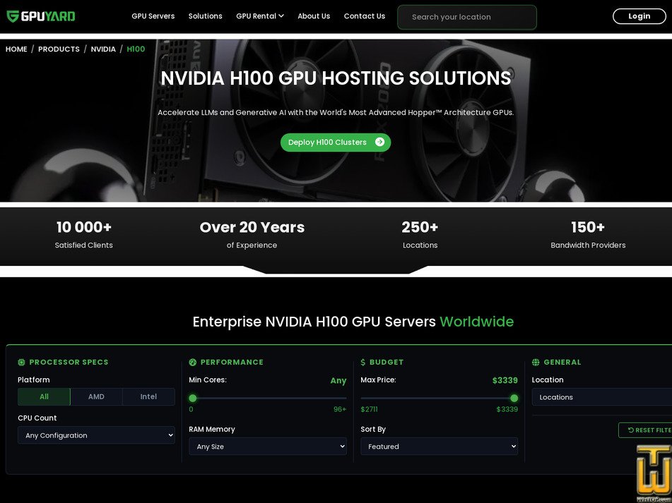 Taken on 2 August, 2026 screenshot of 2x Intel Xeon Platinum 8480+ 8x NVIDIA H100 - PID 1236 Sines from gpuyard.com