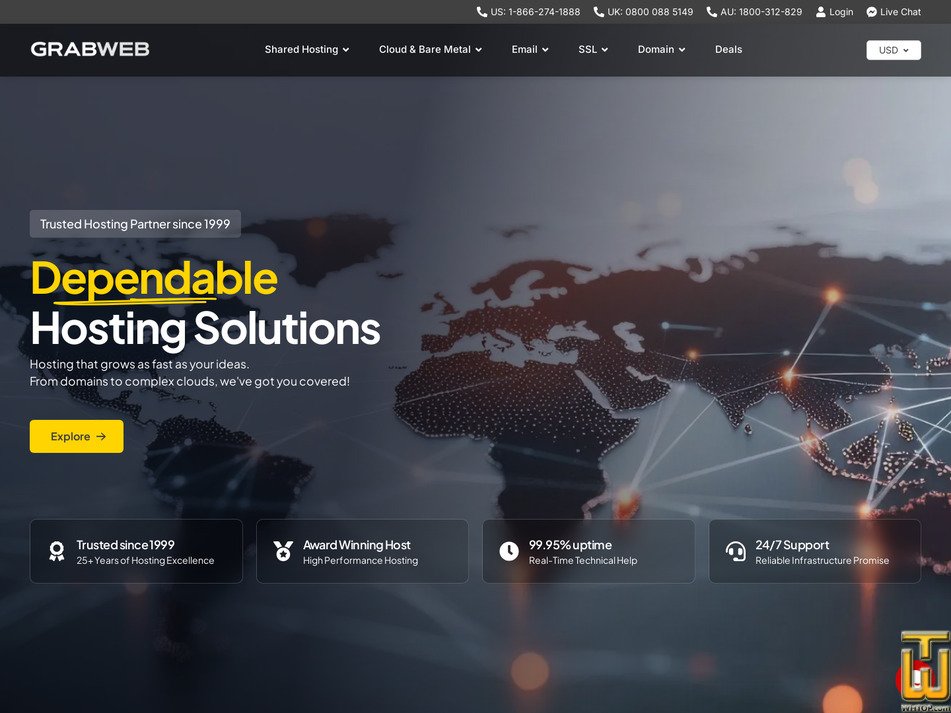screenshot of LINUX RESELLER HOSTING - PRO from grabweb.net