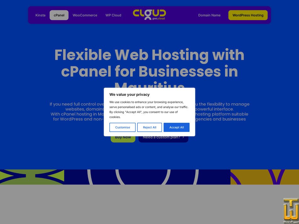 Taken on 3 October, 2026 screenshot of Self-Managed cPanel Hosting - 10GB SSD from gws-technologies.com