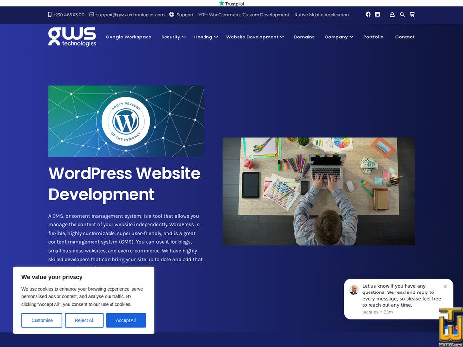 Taken on 3 October, 2026 screenshot of Small Website Development from gws-technologies.com