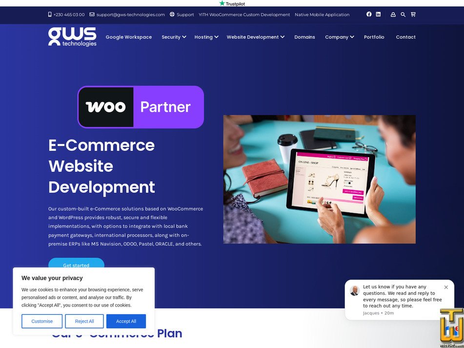 Taken on 3 October, 2026 screenshot of E-Commerce Website Subscription Plan from gws-technologies.com