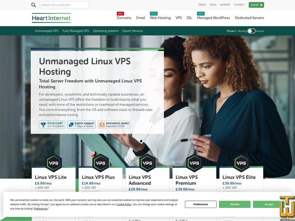 Taken on 19 March, 2026 screenshot of Linux VPS Lite from heartinternet.uk