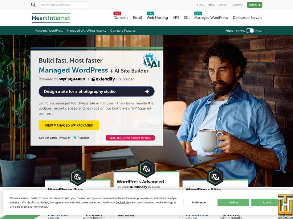 Taken on 19 March, 2026 screenshot of WordPress Advanced from heartinternet.uk