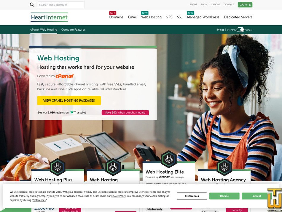 Taken on 19 March, 2026 screenshot of Web Hosting Agency from heartinternet.uk