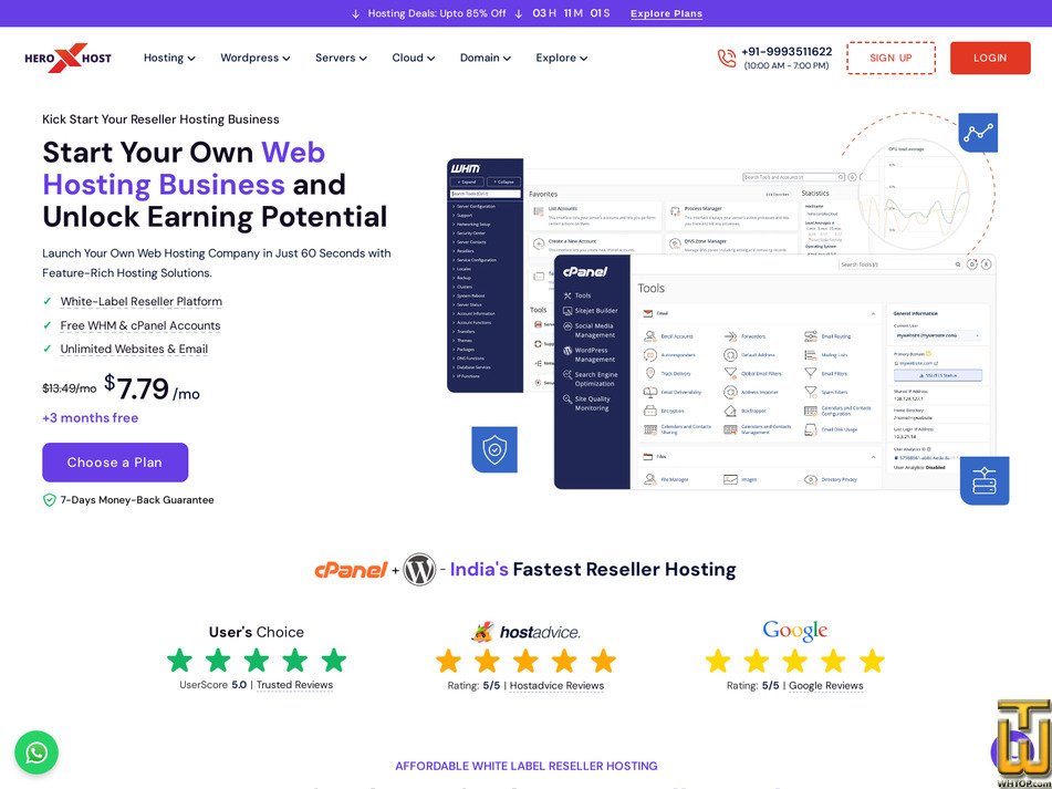 Taken on 18 September, 2026 screenshot of Reseller Mini from heroxhost.com