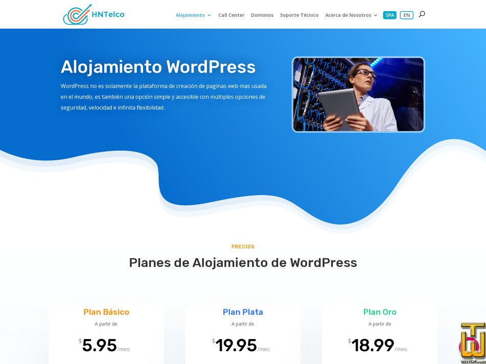 Taken on 1 August, 2026 screenshot of WordPress Basic Plan from hntelco.com