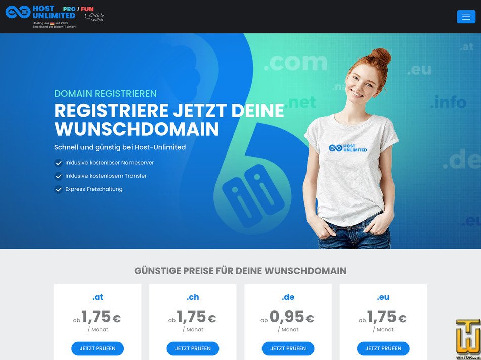 Taken on 26 July, 2026 screenshot of .COM from host-unlimited.de