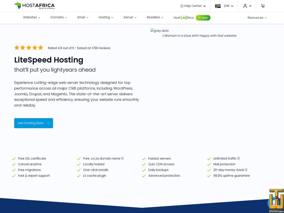 Taken on 3 August, 2026 screenshot of LiteSpeed Basic from hostafrica.co.za
