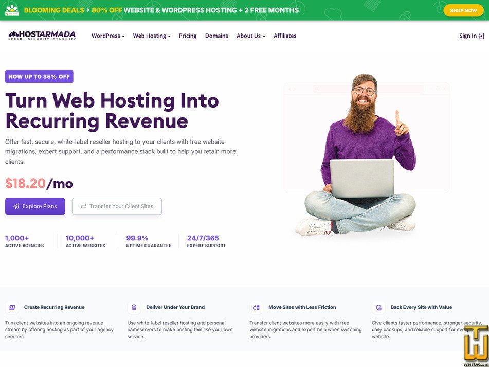 screenshot of Site Nova from hostarmada.com