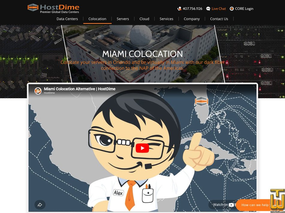 screenshot of Full Cabinet (48U) from hostdime.com