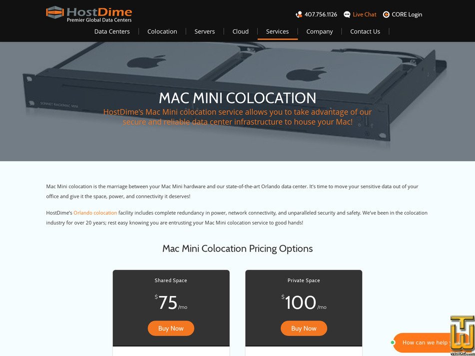Taken on 24 April, 2026 screenshot of Macintosh Private Space from hostdime.com