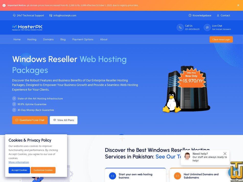 screenshot of WIN Reseller IV from hosterpk.com