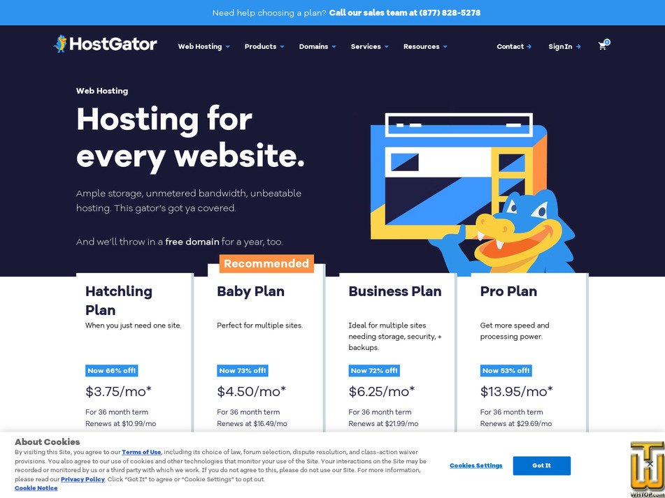 Taken on 22 April, 2026 screenshot of Pro Plan from hostgator.com