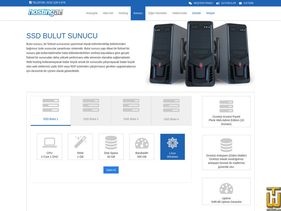 Taken on 11 August, 2026 screenshot of SSD Bulut3 from hostingal.com