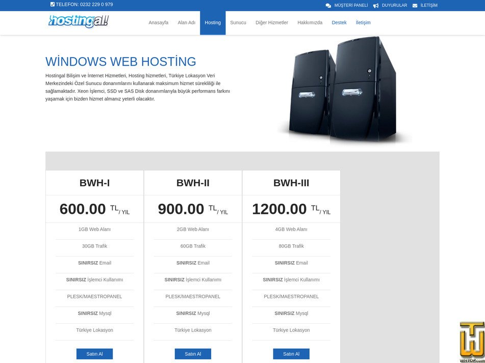 screenshot of BWH-II from hostingal.com
