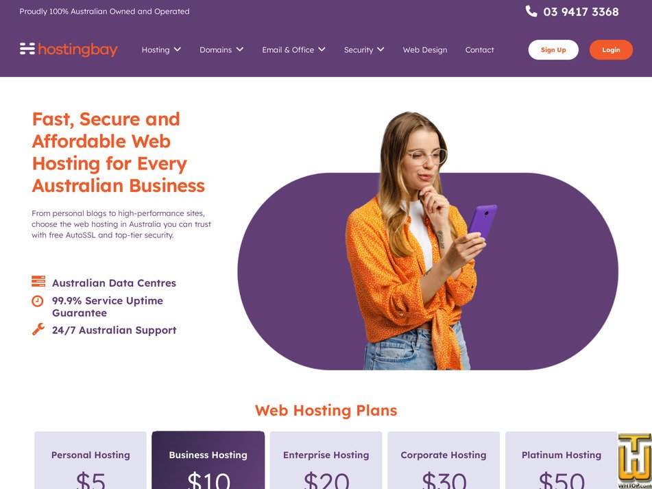Taken on 16 June, 2026 screenshot of Business Hosting from hostingbay.com.au