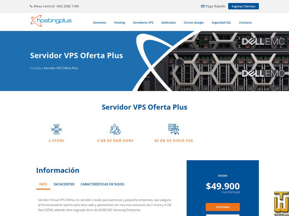 Taken on 26 April, 2026 screenshot of VPS Basico from hostingplus.cl