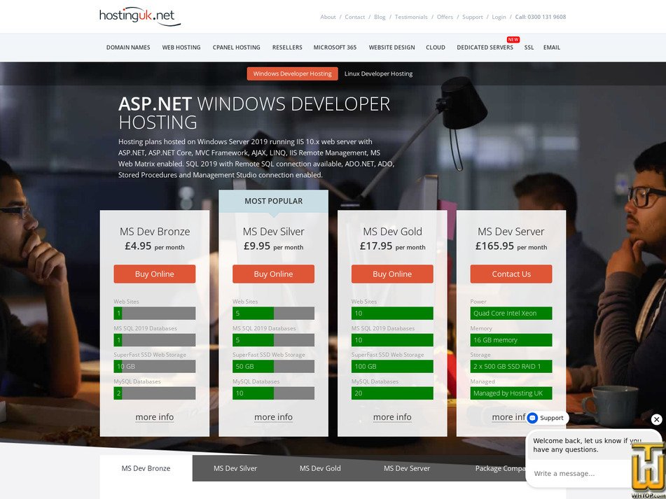 Taken on 1 May, 2026 screenshot of MS Dev Server from hostinguk.net