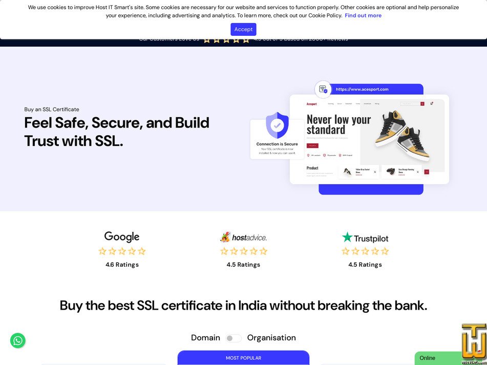 Taken on 4 February, 2026 screenshot of Performance (Organisation) from hostitsmart.com