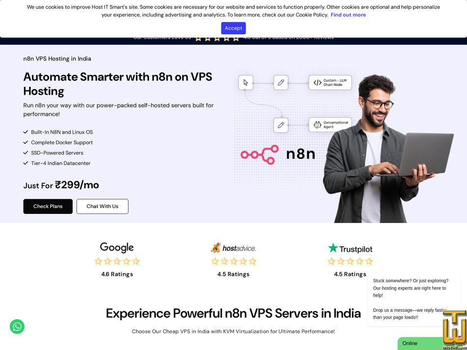 Taken on 4 February, 2026 screenshot of n8n VPS 2 from hostitsmart.com
