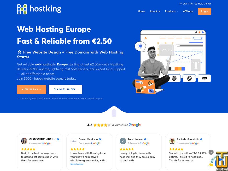 Taken on 13 May, 2026 screenshot of Starter from hostking.host
