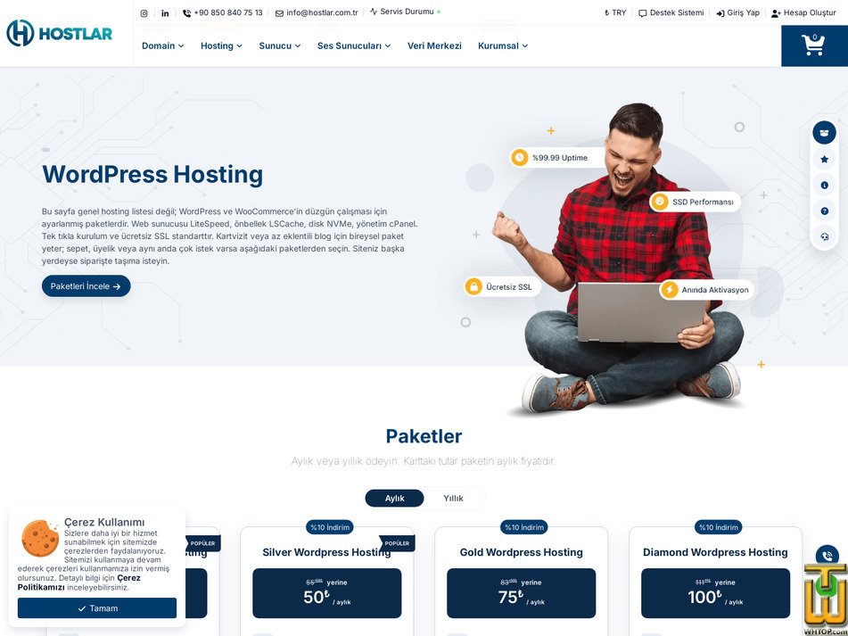 screenshot of Silver Wordpress Hosting from hostlar.com.tr