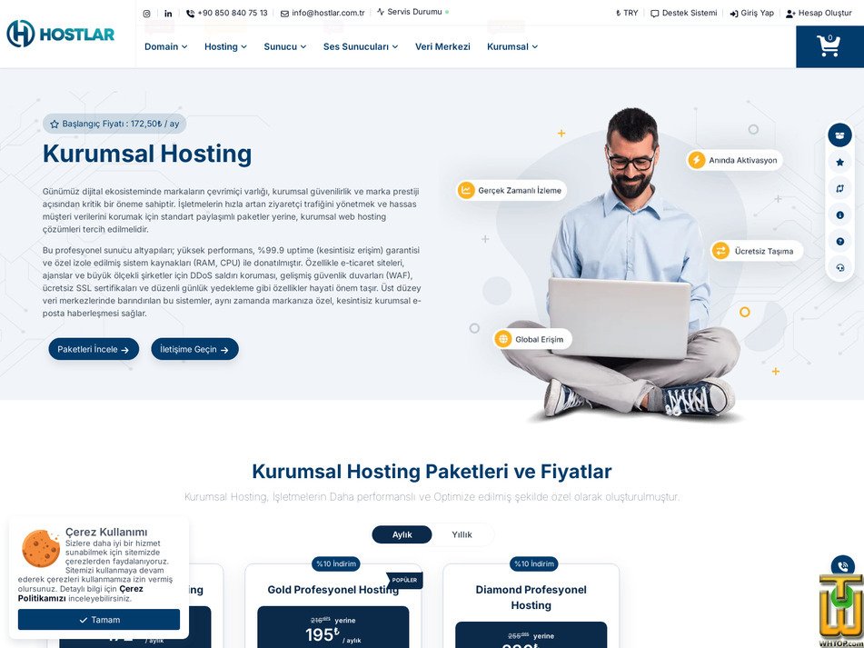 Taken on 23 September, 2026 screenshot of Gold Profesyonel Hosting from hostlar.com.tr