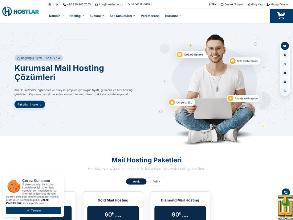 Taken on 23 September, 2026 screenshot of Silver Mail Hosting from hostlar.com.tr