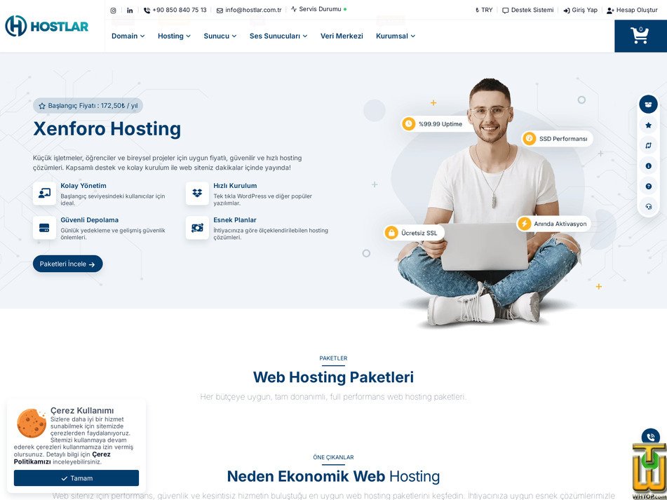 Taken on 23 September, 2026 screenshot of XenForo Hosting from hostlar.com.tr