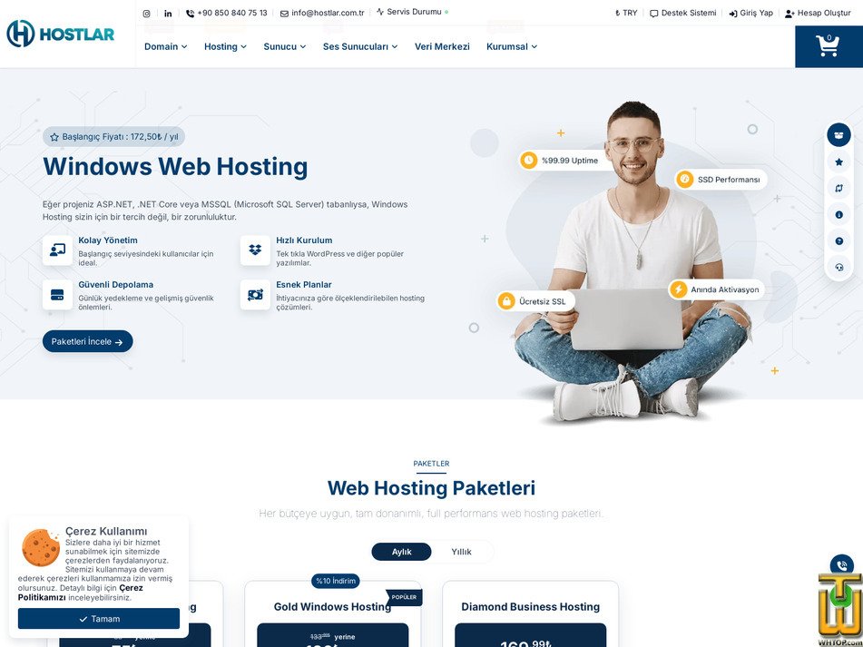 Taken on 23 September, 2026 screenshot of Silver Windows Hosting from hostlar.com.tr
